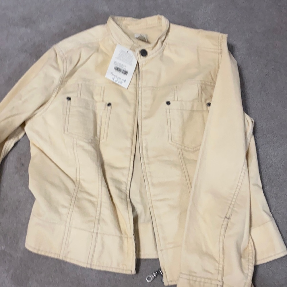 Light weight corduroy cream/pale yellow jacket - medium petite